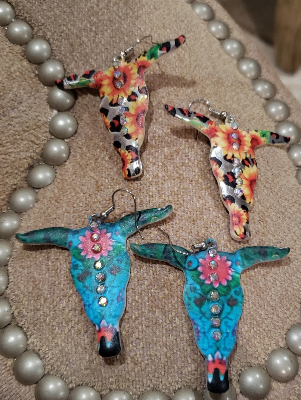 Longhorn Earrings Set